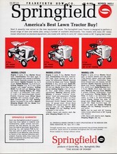 1964 Springfield Lawn tractors Riding Lawn Mowers Print Ads picture