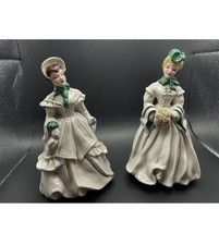 Vintage Florence Ceramics Pasadena California Melanie & Delia Figurines picture