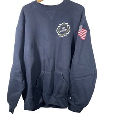 NY NJ Port Authority Fire Rescue Crewneck Sweatshirt Badger Sport Mens 2XL Navy picture