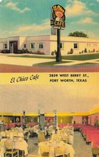 El Chico Cafe Fort Worth Texas Postcard MWM Color-Litho TCU Area Vintage 1940s picture