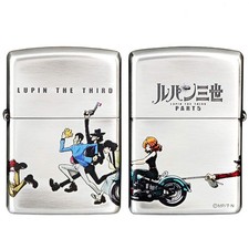 Zippo Lupin III Part 5 Four Side Chase Silver Plated Oil Lighter picture