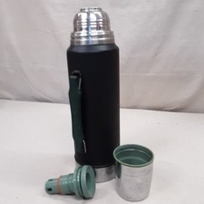 Vintage 1987 USA Made Aladdin Stanley Thermos 1 Quart A944DH Vacuum Bottle BLACK picture