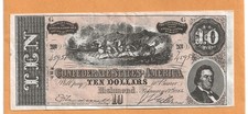 1962 Topps Civil War News insert $10 Confederate currency picture