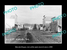 OLD LARGE HISTORIC PHOTO OF MARCOLA OREGON THE MAIN STREET & STORES c1890 picture