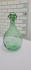 1920s Hand Blown 2.8L Green/blue Demijohn With Lid. picture