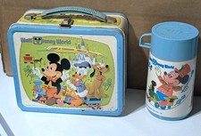 Vintage 1970s Walt Disney World Lunchbox & Thermos Aladdin Mickey Country Bears picture