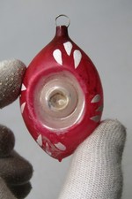 Vintage pre WWII Glass Double EYE Indent Pictured DROP Christmas Ornament Heidt picture