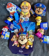 Paw Patrol 10 Pc Gift Set Ornament, 4 PVC Figures, 3 5” Plush, 2 Travel Bags picture