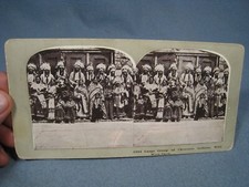 Antique Large Group of Cheyenne & Souix Indians Steroview Card picture