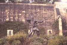 c1960's Kodachrome 35mm Slide, Robin Hood Statue Nottingham Castle England picture