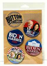 Set of 4 Biden Harris Presidential Political Buttons 2020 - ButtonDeli - NEW picture