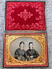 Ambrotype Photo Early 1850 Young Females 1800s Daguerreotype Tintype Antique picture