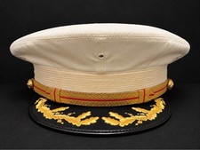 Vintage USMC Officer Dress White Cover Cap Lancaster 7 1/4 Oak Leaf Visor EGA picture