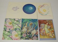 1970s VTG 6 unused greeting cards whimsey fairy Marcel Schurman Portal One Step picture