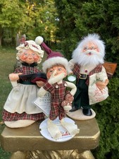 Annalee Gingerbread Elf Santa Claus Mrs. Claus Cracker Barrel Exclusive With Tag picture