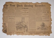 1900s The New York Recorder Newspaper (Fragile) 16”x11” picture