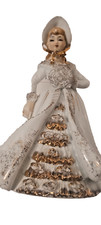 Vintage 1956 Lefton Gay Nineties Girl with Muff tall figurine #KW10535 picture