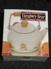 Vintage Theodore Bear Tea Kettle, White, Boxed picture