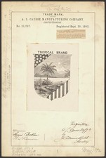 New Orleans Louisiana 1892 A. L. Causse Tropical Brand Confectionery Trademark picture