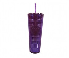 2024 Starbucks Purple Grid Pattern Tumbler Cold Cup 24oz picture
