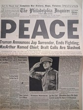 1945 WWII PEACE The Philadelphia Inquirer picture