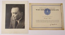 J. Edgar Hoover 1946 SIGNED Photo to Female FBI employee +FBI Certificate to her picture