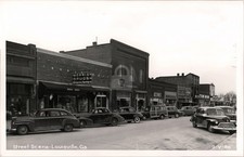 Louisville GA Street Scene Cars Storefronts Cline #2 RPPC Photo Postcard COPY picture