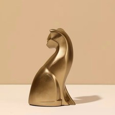 Modern Gold Cat Figurine Statue picture