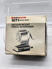 VINTAGE BOSTON 1071 VACUUM MOUNT GRAY PENCIL SHARPENER NEW UNUSED SMOOTH picture