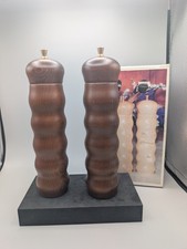 Vintage Swedish Spender Wooden Pepper Mill & Salt Shaker Set Mid-Century Modern picture