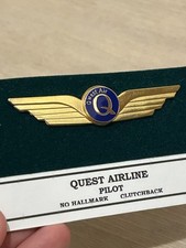 Rare Vintage Qwest Air Pilot Wings Pin Defunct 1988 Commuter Airline Insignia picture