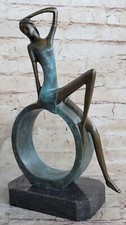 Western Art Deco Sculpture Statue Marble Sexy Beautiful Lady Girl Woman Artwork picture
