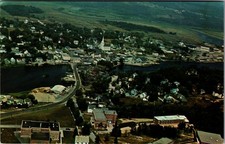 1950s Aerial View Machias Maine Washington State College Postcard picture
