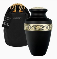 Trupoint X-Large Cremation Urn for Human Ashes, Black Gold Urns for Up to 300lbs picture