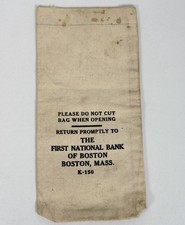 VTG First National Bank of Boston Canvas Deposit Bag K-150 Mid-Century Americana picture