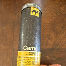 Vintage Camel Rubber Repair Kit #3 Tin Canister Container with Lid Tin Can(empty picture