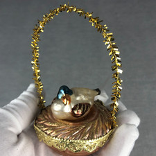 Blumchen Inge-Glas Bird Mallard Duck In Nest Christmas Ornament Germany VTG Y2K picture