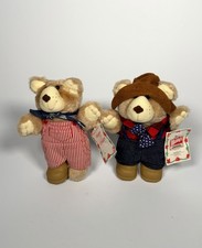 Vintage 1986 Wendy’s Furskins Bears Plush Lot of 2 Original Appalachian Artworks picture