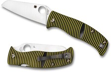 Spyderco Knife Caribbean Black/Yellow G10 LC200N Sheepsfoot Plain Edge C217GPSF picture