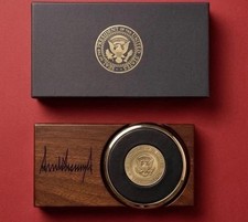 Rare Authentic 2nd Term President Trump VIP White House Challenge Coin Coasters picture