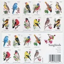USPS SONGBIRDS BOOKLET OF 20 FIRST CLASS LETTER STAMPS picture