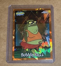 SpongeBob SquarePants Topps Chrome Sapphire Bubble Bass Orange Refractor /25 picture
