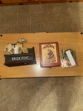 Antique 1930s 40s Arcade Jack Set Box & Jacks- Trick Pony Mechanical Bank picture