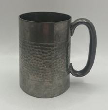 Quality Vintage A. R. Wentworth Hammered Pewter Pint Tankard with Crown Mark picture