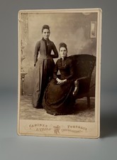 James J. Relf Cabinet Card Sepia Studio Portrait Photo of Two Women Decorah IA picture