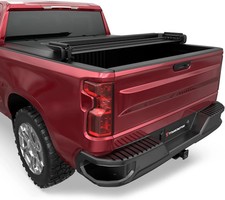 6.5FT Soft Quad Fold Truck Bed Tonneau Cover Compatible for Chevy Silverado/Gmc picture