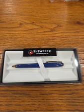 SHEAFFER PRELUDE White Dot Navy Blue Ball-point Pen Gold Trim 4.5