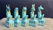 Egyptian Mythology God Statue Collection, Anubis, Bastet, Hathor, Horus, Set picture