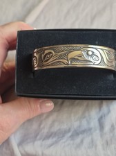 Metal Arts Group Bil Helin Gentle Strength Eagle And Humming Bird 7 Inch Cuff picture