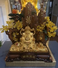 Large Chinese Fung Shui Wealth God Cai Shen statue With Citrine Money Tree picture